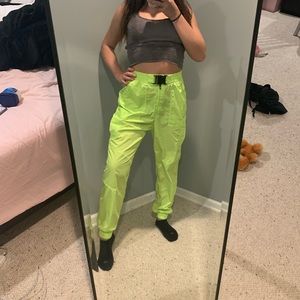 neon yellow cargo pants